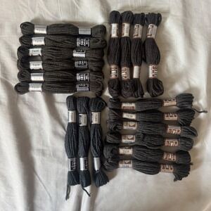 DMC Laine Colbert Tapestry Wool Yarn 19 Skeins Brown Grey 7419 7535 7289 7538